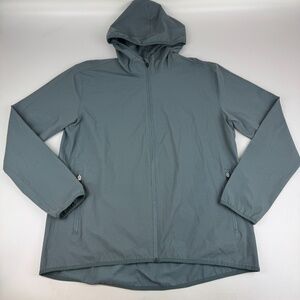 True Classic Mens Size L Hooded Tech Jacket Slate Gray